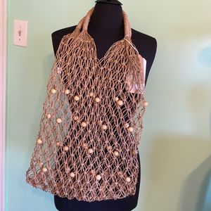 NWT Pink Haley Macrame Bag